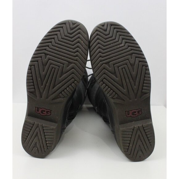 Ugg Women Boots Elsa Knee High Shearling Waterproof 1005578 Leather Black Sz 8 - Picture 5 of 15